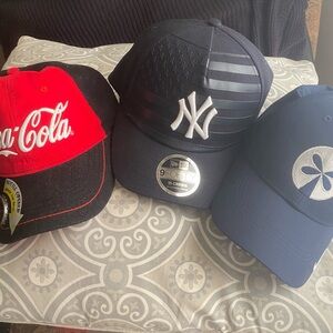 New Era Navy and White NY Yankees 9FORTY Flag Cap NIKE BUTTERFLY CAP COKE COLA